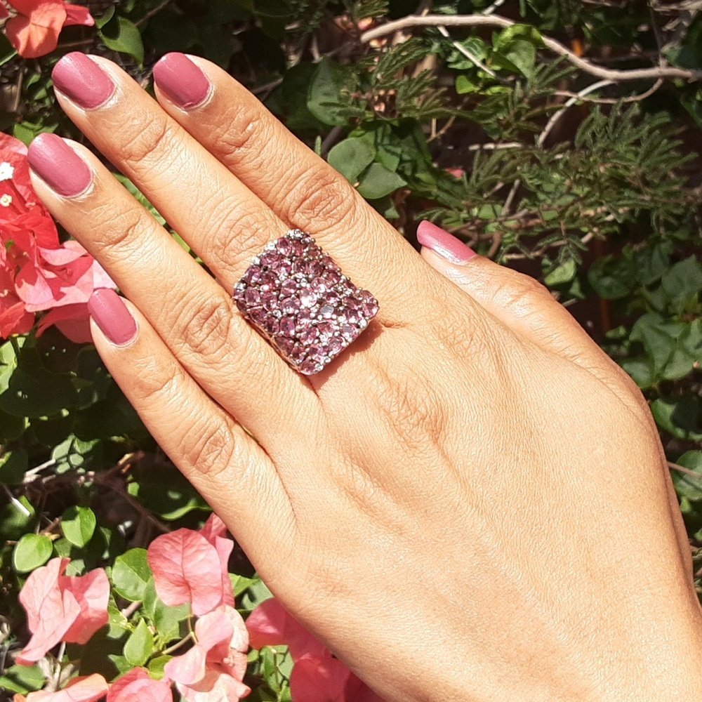 925 Genuine Pink Tourmaline and Natural, Untreated White Zircons.